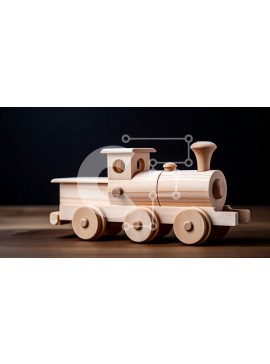 Intra Συλλεκτικό Ξύλινο Παζλ Plywood  4mm - Αξιολάτρευτο ξύλινο τρένο παιχνιδιών σε ρουστίκ ξύλινη επιφάνεια Σε Ξύλινο Κουτί - Διαστάσεις Puzzle: 10x10 cm – 25 κομμάτια