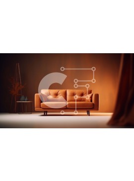 Intra Συλλεκτικό Ξύλινο Παζλ Plywood  4mm - Καφέ δερμάτινος καναπές σε δωμάτιο με χαμηλό φωτισμό Σε Ξύλινο Κουτί - Διαστάσεις Puzzle: 10x10 cm – 25 κομμάτια