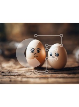 Intra Συλλεκτικό Ξύλινο Παζλ Plywood  4mm - Λυπημένα και χαρούμενα αυγά Σε Ξύλινο Κουτί - Διαστάσεις Puzzle: 10x10 cm – 25 κομμάτια