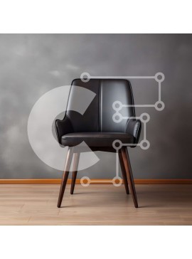 Intra Συλλεκτικό Ξύλινο Παζλ Plywood  4mm - Μοντέρνα μαύρη καρέκλα σε γκρίζο τοίχο Σε Ξύλινο Κουτί - Διαστάσεις Puzzle: 10x10 cm – 25 κομμάτια