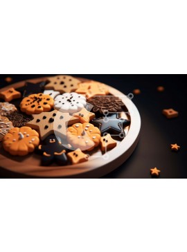 Σετ των 2 Intra Συλλεκτικό Ξύλινο Παζλ Plywood  4mm - Πολύχρωμα διακοσμημένα μπισκότα σε ένα μπολ Σε Ξύλινο Κουτί - Διαστάσεις: 10x10 cm – 25 κομμάτια