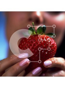 Σετ των 2 Intra Συλλεκτικό Ξύλινο Παζλ Plywood  4mm - Γυναίκα που κρατά μια φρέσκια φράουλα Σε Ξύλινο Κουτί - Διαστάσεις: 10x10 cm – 25 κομμάτια