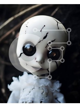 Intra Συλλεκτικό Ξύλινο Παζλ Plywood  4mm - Κούκλα που κάθεται στο έδαφος με τα μάτια κλειστά Σε Ξύλινο Κουτί - Διαστάσεις Puzzle: 10x10 cm – 25 κομμάτια