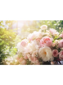 Intra Συλλεκτικό Ξύλινο Παζλ Plywood  4mm - Φρέσκα ροζ και λευκά λουλούδια σε ένα βάζο σε ένα τραπέζι Σε Ξύλινο Κουτί - Διαστάσεις: 10x10 cm – 25 κομμάτια