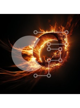 Intra Συλλεκτικό Ξύλινο Παζλ Plywood  4mm - Πύρινο δαχτυλίδι της φωτιάς με φλόγες Σε Ξύλινο Κουτί - Διαστάσεις: 10x10 cm – 25 κομμάτια