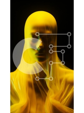 Intra Συλλεκτικό Ξύλινο Παζλ Plywood  4mm - Κίτρινο μανεκέν που επιπλέει στον αέρα Σε Ξύλινο Κουτί - Διαστάσεις Puzzle: 10x10 cm – 25 κομμάτια