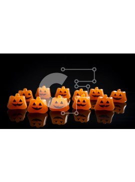 Intra Συλλεκτικό Ξύλινο Παζλ Plywood  4mm - Ομάδα από μικρές πορτοκαλί κολοκύθες για διακόσμηση αποκριών Σε Ξύλινο Κουτί - Διαστάσεις Puzzle: 10x10 cm – 25 κομμάτια