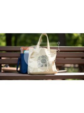 Intra Συλλεκτικό Ξύλινο Παζλ Plywood  4mm - Πάγκος με τσάντες σε μπλε και λευκό χρώμα Σε Ξύλινο Κουτί - Διαστάσεις Puzzle: 10x10 cm – 25 κομμάτια