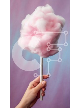 Intra Συλλεκτικό Ξύλινο Παζλ Plywood  4mm - Πολύχρωμο και χνουδωτό σύννεφο καραμέλας βαμβακιού σε μωβ φόντο Σε Ξύλινο Κουτί - Διαστάσεις: 10x10 cm – 25 κομμάτια