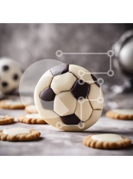 Σετ των 2 Intra Συλλεκτικό Ξύλινο Παζλ Plywood  4mm - Μπισκότο ποδοσφαίρου με σοκολάτα και λευκό παγωμένο Σε Ξύλινο Κουτί - Διαστάσεις: 10x10 cm – 25 κομμάτια