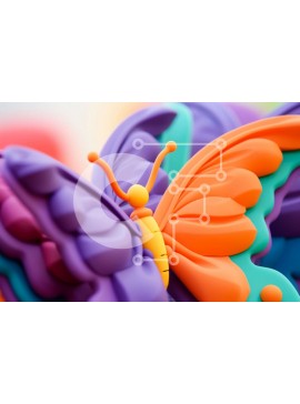 Intra Συλλεκτικό Ξύλινο Παζλ Plywood  4mm - Πολύχρωμα ειδώλια πεταλούδων από κοντά Σε Ξύλινο Κουτί - Διαστάσεις Puzzle: 10x10 cm – 25 κομμάτια