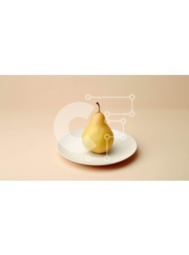 Σετ των 2 Intra Συλλεκτικό Ξύλινο Παζλ Plywood  4mm - Ενιαίο αχλάδι σε ένα λευκό πιάτο Σε Ξύλινο Κουτί - Διαστάσεις: 10x10 cm – 25 κομμάτια