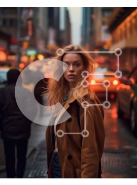 Intra Συλλεκτικό Ξύλινο Παζλ Plywood  4mm - Ουδέτερη γυναίκα που στέκεται στο δρόμο στο ηλιοβασίλεμα Σε Ξύλινο Κουτί - Διαστάσεις Puzzle: 10x10 cm – 25 κομμάτια