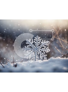 Intra Συλλεκτικό Ξύλινο Παζλ Plywood  4mm - Χειμερινή νιφάδα χιονιού σε φόντο χιονιού Σε Ξύλινο Κουτί - Διαστάσεις Puzzle: 10x10 cm – 25 κομμάτια