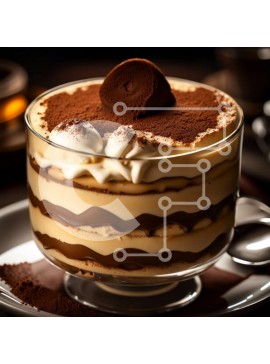 Σετ των 2 Intra Συλλεκτικό Ξύλινο Παζλ Plywood  4mm - Πεντανόστιμο επιδόρπιο πουτίγκας σοκολάτας σε διαφανές γυάλινο πιάτο Σε Ξύλινο Κουτί - Διαστάσεις: 10x10 cm – 25 κομμάτια