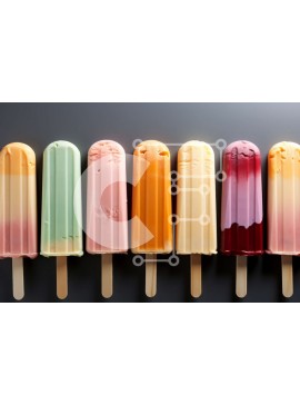 Σετ των 2 Intra Συλλεκτικό Ξύλινο Παζλ Plywood  4mm - Ομάδα πολύχρωμα Popsicles σε ραβδιά Σε Ξύλινο Κουτί - Διαστάσεις: 10x10 cm – 25 κομμάτια