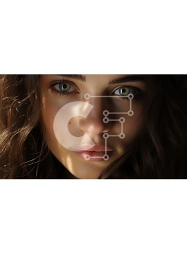 Intra Συλλεκτικό Ξύλινο Παζλ Plywood  4mm - Πορτρέτο μιας σοβαρής γυναίκας με μακριά κυματιστά καστανά μαλλιά και καστανά μάτια Σε Ξύλινο Κουτί - Διαστάσεις Puzzle: 10x10 cm – 25 κομμάτια