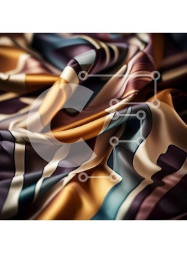 Σετ των 2 Intra Συλλεκτικό Ξύλινο Παζλ Plywood  4mm - Πολυτελές και εκλεπτυσμένο κοντινό πλάνο από πολύχρωμο ριγέ μεταξωτό ύφασμα Σε Ξύλινο Κουτί - Διαστάσεις: 10x10 cm – 25 κομμάτια