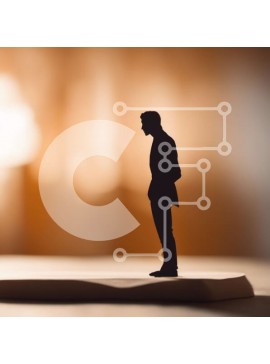 Intra Συλλεκτικό Ξύλινο Παζλ Plywood  4mm - Σιλουέτα ενός άνδρα που στέκεται σε ένα βιβλίο Σε Ξύλινο Κουτί - Διαστάσεις Puzzle: 10x10 cm – 25 κομμάτια