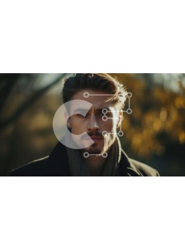 Intra Συλλεκτικό Ξύλινο Παζλ Plywood  4mm - Κομψός άνδρας με μαύρο παλτό και κασκόλ Σε Ξύλινο Κουτί - Διαστάσεις Puzzle: 10x10 cm – 25 κομμάτια