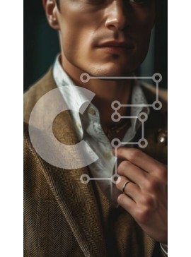 Intra Συλλεκτικό Ξύλινο Παζλ Plywood  4mm - Επαγγελματικό πορτρέτο ενός άνδρα με καφέ κοστούμι και λευκό πουκάμισο Σε Ξύλινο Κουτί - Διαστάσεις Puzzle: 10x10 cm – 25 κομμάτια