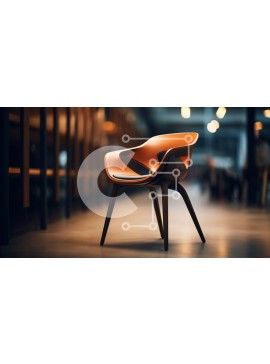 Intra Συλλεκτικό Ξύλινο Παζλ Plywood  4mm - Μοντέρνα πορτοκαλί καρέκλα με κομψό σχέδιο Σε Ξύλινο Κουτί - Διαστάσεις Puzzle: 10x10 cm – 25 κομμάτια