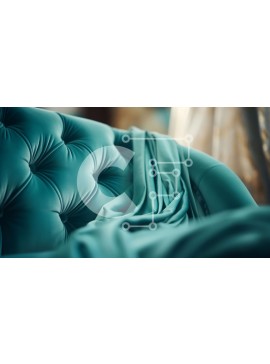 Intra Συλλεκτικό Ξύλινο Παζλ Plywood  4mm - Πολυτελής μπλε βελούδινη πολυθρόνα με ντραπέ κουβέρτα Σε Ξύλινο Κουτί - Διαστάσεις Puzzle: 10x10 cm – 25 κομμάτια