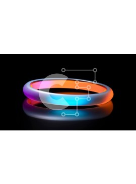 Intra Συλλεκτικό Ξύλινο Παζλ Plywood  4mm - Πολύχρωμα πολύχρωμα δαχτυλίδια σε μαύρο φόντο Σε Ξύλινο Κουτί - Διαστάσεις Puzzle: 10x10 cm – 25 κομμάτια