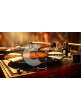 Intra Συλλεκτικό Ξύλινο Παζλ Plywood  4mm - Vintage πικάπ με δίσκο βινυλίου σε πικάπ Σε Ξύλινο Κουτί - Διαστάσεις Puzzle: 10x10 cm – 25 κομμάτια