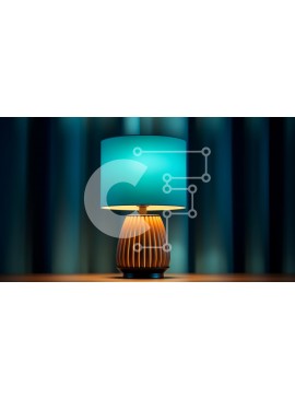 Intra Συλλεκτικό Ξύλινο Παζλ Plywood  4mm - Μοναδικό Επιτραπέζιο Φωτιστικό με Γεωμετρική Μπλε Σκιά και Ξύλινη Βάση Σε Ξύλινο Κουτί - Διαστάσεις Puzzle: 10x10 cm – 25 κομμάτια