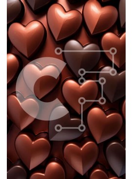 Intra Συλλεκτικό Ξύλινο Παζλ Plywood  4mm - Σοκολάτα καρδιές μοτίβο φόντου Σε Ξύλινο Κουτί - Διαστάσεις Puzzle: 10x10 cm – 25 κομμάτια