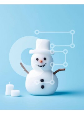 Intra Συλλεκτικό Ξύλινο Παζλ Plywood  4mm - Χειμερινή διακόσμηση: Ειδώλιο χιονάνθρωπου με κηροπήγια Σε Ξύλινο Κουτί - Διαστάσεις Puzzle: 10x10 cm – 25 κομμάτια