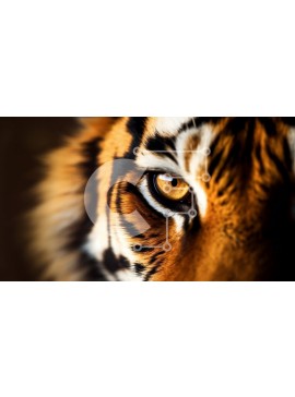 Intra Συλλεκτικό Ξύλινο Παζλ Plywood  4mm - Κοντινό πλάνο του ματιού μιας τίγρης Σε Ξύλινο Κουτί - Διαστάσεις: 10x10 cm – 25 κομμάτια