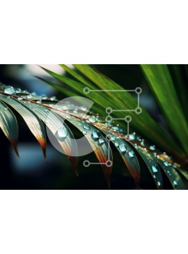 Intra Συλλεκτικό Ξύλινο Παζλ Plywood  4mm - Κοντινή όψη ενός πράσινου φύλλου με σταγονίδια νερού Σε Ξύλινο Κουτί - Διαστάσεις: 10x10 cm – 25 κομμάτια