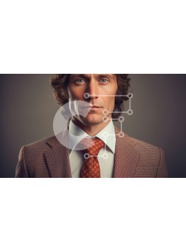 Intra Συλλεκτικό Ξύλινο Παζλ Plywood  4mm - Μυστηριώδες πορτρέτο ενός σοβαρού άνδρα με κοστούμι και γραβάτα Σε Ξύλινο Κουτί - Διαστάσεις Puzzle: 10x10 cm – 25 κομμάτια