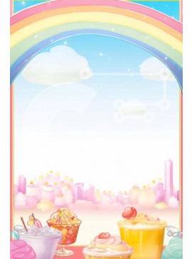 Σετ των 2 Intra Συλλεκτικό Ξύλινο Παζλ Plywood  4mm - Πολύχρωμα cupcakes και επιδόρπια με φόντο το ουράνιο τόξο Σε Ξύλινο Κουτί - Διαστάσεις: 10x10 cm – 25 κομμάτια