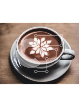 Σετ των 2 Intra Συλλεκτικό Ξύλινο Παζλ Plywood  4mm - Ζεστό κακάο με σχέδιο νιφάδας χιονιού στο πιατάκι Σε Ξύλινο Κουτί - Διαστάσεις: 10x10 cm – 25 κομμάτια