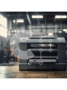 Intra Συλλεκτικό Ξύλινο Παζλ Plywood  4mm - Βιομηχανικός εκτυπωτής σε ξύλινο τραπέζι Σε Ξύλινο Κουτί - Διαστάσεις Puzzle: 10x10 cm – 25 κομμάτια