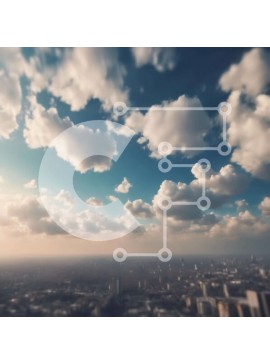 Intra Συλλεκτικό Ξύλινο Παζλ Plywood  4mm - Θολός ορίζοντας της πόλης με τα σύννεφα Σε Ξύλινο Κουτί - Διαστάσεις Puzzle: 10x10 cm – 25 κομμάτια