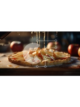 Σετ των 2 Intra Συλλεκτικό Ξύλινο Παζλ Plywood  4mm - Μηλόπιτα καραμέλας με λίγη σάλτσα καραμέλας Σε Ξύλινο Κουτί - Διαστάσεις: 10x10 cm – 25 κομμάτια