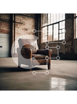 Intra Συλλεκτικό Ξύλινο Παζλ Plywood  4mm - Καφέ δερμάτινη καρέκλα σε κενό δωμάτιο Σε Ξύλινο Κουτί - Διαστάσεις Puzzle: 10x10 cm – 25 κομμάτια