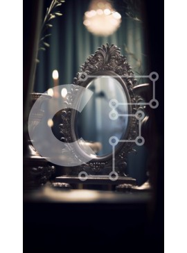 Intra Συλλεκτικό Ξύλινο Παζλ Plywood  4mm - Παλαιός καθρέφτης σε ασημένιο πλαίσιο σε ένα δωμάτιο με χαμηλό φωτισμό Σε Ξύλινο Κουτί - Διαστάσεις Puzzle: 10x10 cm – 25 κομμάτια