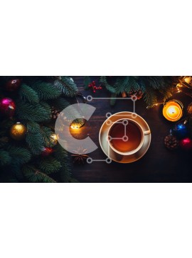 Intra Συλλεκτικό Ξύλινο Παζλ Plywood  4mm - Γιορτινό Ζεστό Τσάι με ξυλάκια κανέλας και διακοσμητικά Σε Ξύλινο Κουτί - Διαστάσεις Puzzle: 10x10 cm – 25 κομμάτια