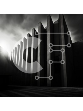 Intra Συλλεκτικό Ξύλινο Παζλ Plywood  4mm - Άδειο κτίριο με ψηλές στήλες σε μαύρο και άσπρο Σε Ξύλινο Κουτί - Διαστάσεις Puzzle: 10x10 cm – 25 κομμάτια