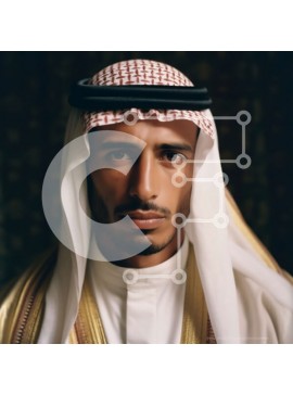 Intra Συλλεκτικό Ξύλινο Παζλ Plywood  4mm - Πορτρέτο ενός νεαρού Άραβα με παραδοσιακή ενδυμασία Σε Ξύλινο Κουτί - Διαστάσεις Puzzle: 10x10 cm – 25 κομμάτια