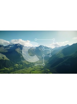 Intra Συλλεκτικό Ξύλινο Παζλ Plywood  4mm - Γραφική θέα της κοιλάδας που περιβάλλεται από βουνά Σε Ξύλινο Κουτί - Διαστάσεις: 10x10 cm – 25 κομμάτια