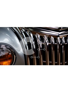 Intra Συλλεκτικό Ξύλινο Παζλ Plywood  4mm - Κλασική μάσκα αυτοκινήτου και προβολείς από κοντά Σε Ξύλινο Κουτί - Διαστάσεις Puzzle: 10x10 cm – 25 κομμάτια