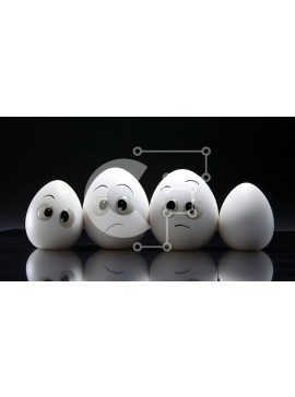 Intra Συλλεκτικό Ξύλινο Παζλ Plywood  4mm - Ομάδα λευκών αυγών με διαφορετικές εκφράσεις σε σειρά Σε Ξύλινο Κουτί - Διαστάσεις Puzzle: 10x10 cm – 25 κομμάτια