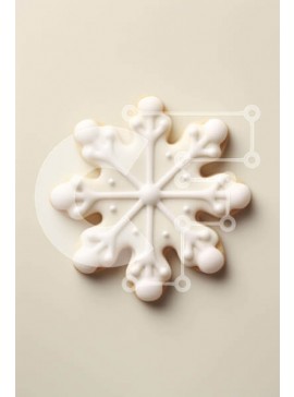 Σετ των 2 Intra Συλλεκτικό Ξύλινο Παζλ Plywood  4mm - Μπισκότο σε σχήμα νιφάδας χιονιού με λευκό πάγωμα Σε Ξύλινο Κουτί - Διαστάσεις: 10x10 cm – 25 κομμάτια