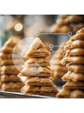 Σετ των 2 Intra Συλλεκτικό Ξύλινο Παζλ Plywood  4mm - Επιδόρπιο χριστουγεννιάτικου δέντρου μπακλαβά Σε Ξύλινο Κουτί - Διαστάσεις: 10x10 cm – 25 κομμάτια